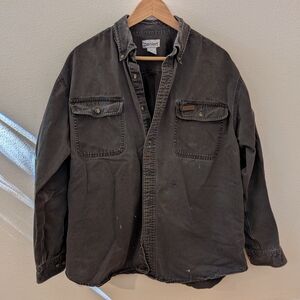 Carhartt Men's Dark Gray Shirt Jacket Large As-Is Distressed